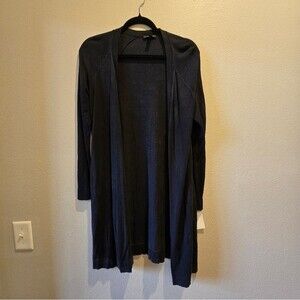 Eileen Fisher Simple Long Open Front Cardigan Sz XS
